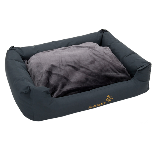 Sleepy Time Grey hundsäng med kudde - B 120 x D 95 x H 30 cm