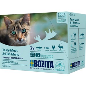 Kattmat Bozita Menybox Kött och Fisk, 12 x 85 g