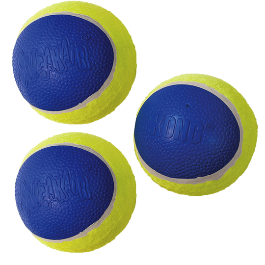 KONG Ultra SqueakAir Ball - Ekonomipack: 9 bollar stl. M