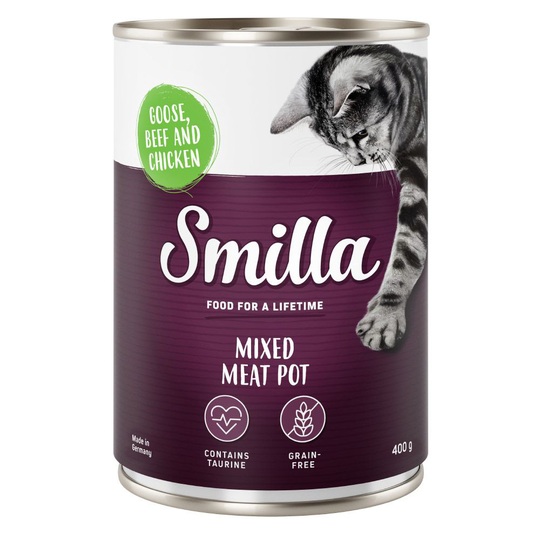 Smilla Mixed Meat Pot 6 x 400 g - Höns, nötkött & vilt
