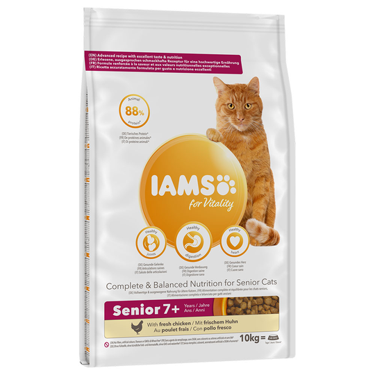 Ekonomipack: IAMS torrfoder för katter 2 x 10 kg - Vitality Senior Chicken (2 x 10 kg)