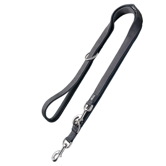 HUNTER Divo & Maldon, grått hundkoppel - 190 cm långt, 15 mm brett
