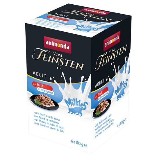 Animonda Vom Feinsten Adult Milkies in Sauce 6 x 100 g - Nötkött i mjölksås