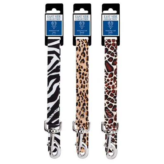Hundkoppel med djurtryck (2,5 cm x 183cm) (Cheetah)