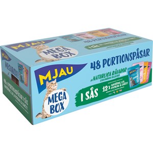 Kattmat Mjau Megabox Kött och fisk i sås, 48x85 g