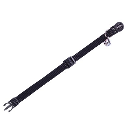 Enfärgat katthalsband nylon Svart