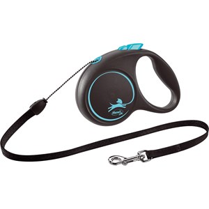 Koppel Flexi Black Design S 5 m Ljusblå