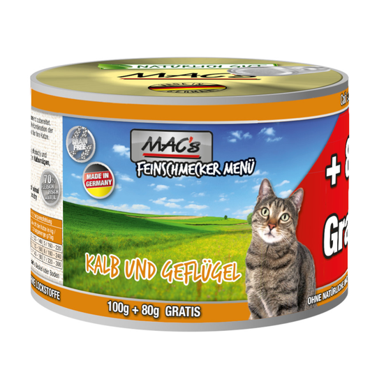 MAC's Cat Gourmet 6 x 180 g Kalv & fjäderfä
