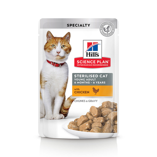 Hill's Science Plan Young Adult Sterilised 48 x 85 g Chicken