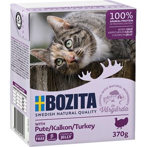Kattmat Bozita Bitar i gelé med kalkon, 370 g
