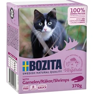 Kattmat Bozita bitar i sås med räkor, 370 g