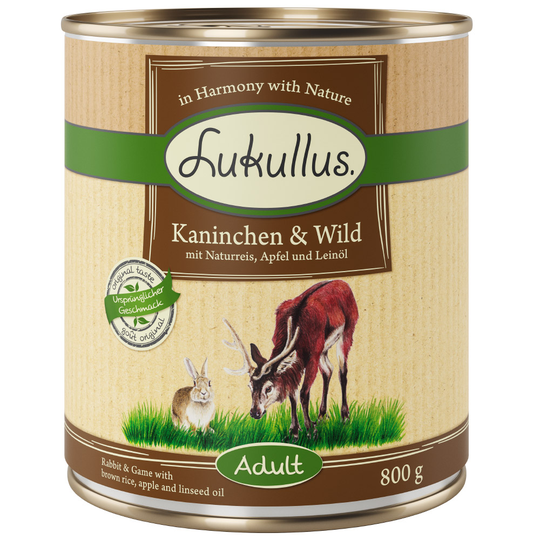 Ekonomipack: Lukullus 24 x 800 g - Kanin & vilt