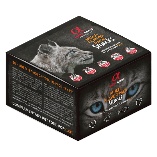 alpha spirit Multi-Flavour Snacks for Cats - 9 x 35 g