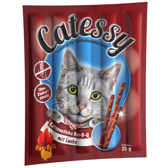 Ekonomipack: Catessy Sticks 50 x 5 g - Bar-B-Q Lax