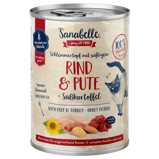 Sanabelle All Meat 6 x 380 g - Nötkött & kalkon