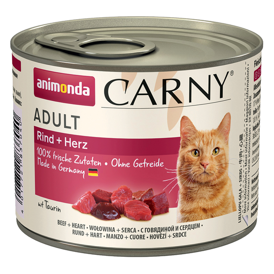 Animonda Carny Adult 12 x 200 g - Nötkött & hjärta