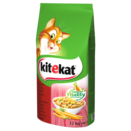 Kitekat Adult Beef & Vegetables - Ekonomipack: 2 x 12 kg