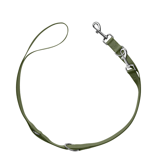 HUNTER set: halsband London + koppel London, olivgrön - Vario Plus stl. L-XL + koppel 200 cm / 15 mm