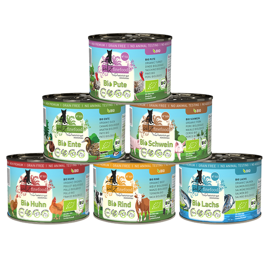 Provpack: 6 x 200 g catz finefood Bio - Blandpack I (6 sorter)
