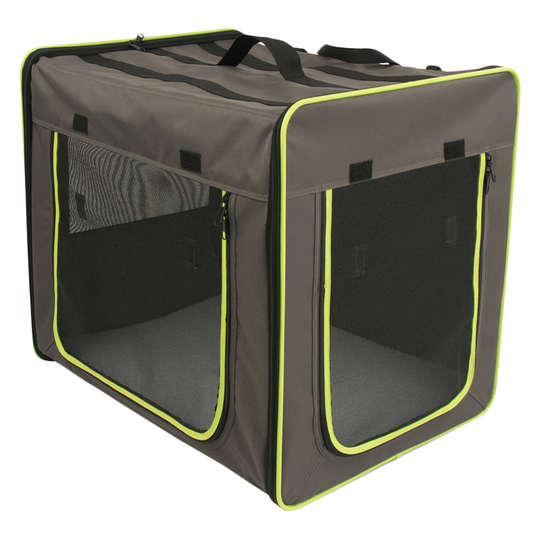 Transportkoja First Class Basic - Stl. XL: L 96,5 x B 66 x H 73,5 cm grå/grön