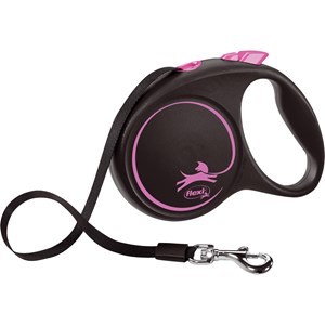 Koppel Flexi Black Design med Band M 5 m Rosa