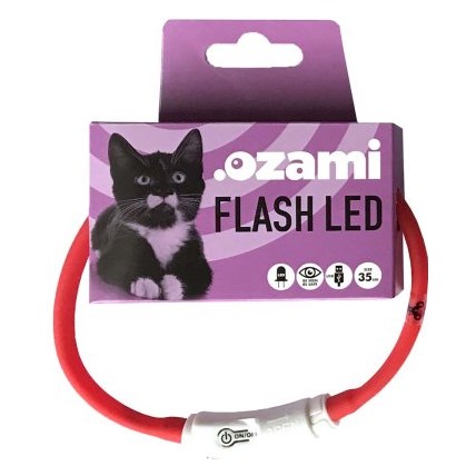 Katthalsband Ozami Flash Led Röd