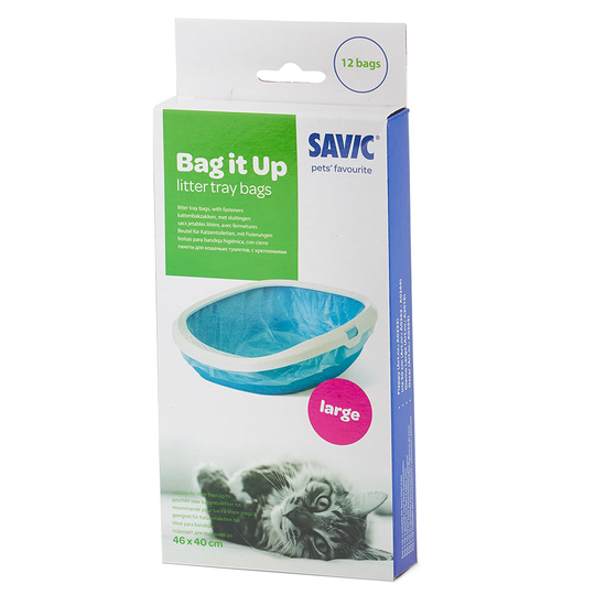 Savic Iriz kattlåda med kant - 50 cm - Tillbehör: Bag it Up Litter Tray Bags, Large, 12 st