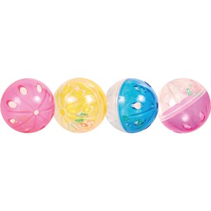 Kattleksak Trixie Plastboll Med Bjällra 4-pack