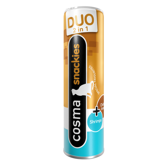 Blandat provpack: 3 sorter Cosma Snackies DUO 2 in 1 - 77 g, alla 3 tuberna