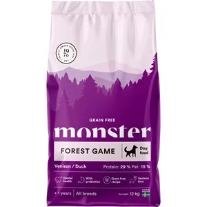 Hundfoder Monster Dog Grain Free Forest Game All Breed, 12 kg