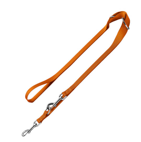HUNTER set: halsband London + koppel London, orange - Vario Plus stl. L-XL + koppel 200 cm / 15 mm