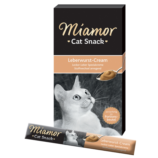 Miamor Cat Snack Cream prova-på-mix 18 x 15 g - Malt Cream, Multivitamin, Liver Paté