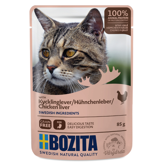 Ekonomipack: Bozita bitar i gelé Pouch 24 x 85 g - Kycklinglever