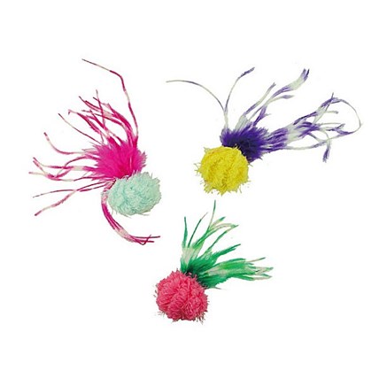 Kattleksak Ball with Long Feather