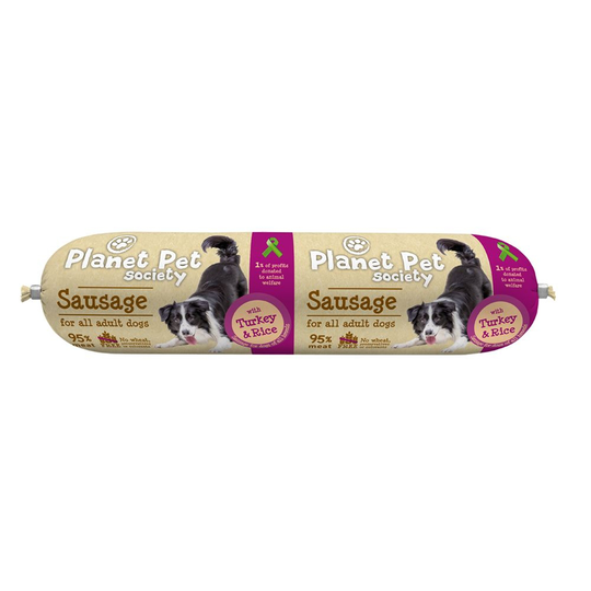 Planet Pet Society Sausage med Kalkon & Ris 800 g