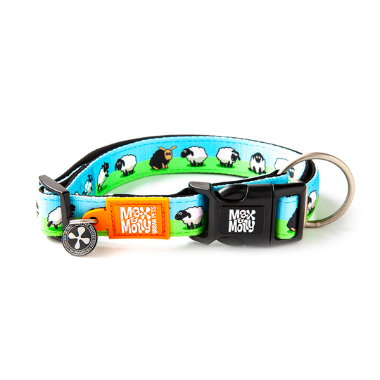 Max & Molly Smart ID Black Sheep halsband - Stl. M: 34-55 cm halsomfång, B 20 mm
