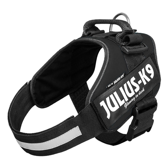 Sparset: JULIUS-K9 IDC®-Powersele, svart + JULIUS-K9® ulius-K9® gummerat koppel - Stl. 2 + 220 cm koppel (upp till 50 kg)