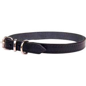 Hundhalsband Pritax Läder, Svart - SVART, 30CM