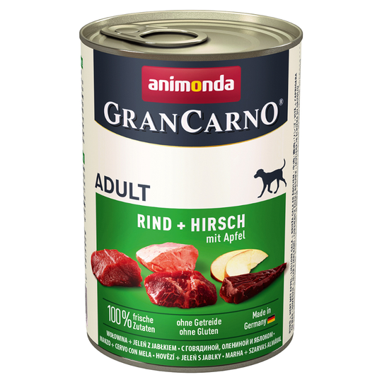 Animonda GranCarno Original Adult 12 x 400 g - Nötkött & hjort med äpple