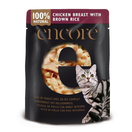 Encore Cat i buljong 16 x 70 g - Kyckling med brunt ris