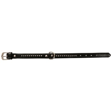 Hundhalsband Rhinestones Svart 24-28cm