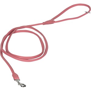 Hundkoppel Breeder's Läder Rundsytt Rosa, 180 x 0,6 cm