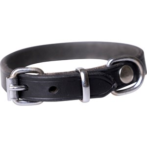 Hundhalsband Breeder's Läder, Svart - SVART, 55CM