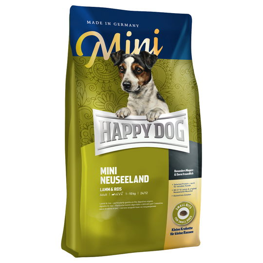 Ekonomipack: 2 x stora påsar Happy Dog Supreme till lågt pris! - Mini New Zeeland (2 x 4 kg)