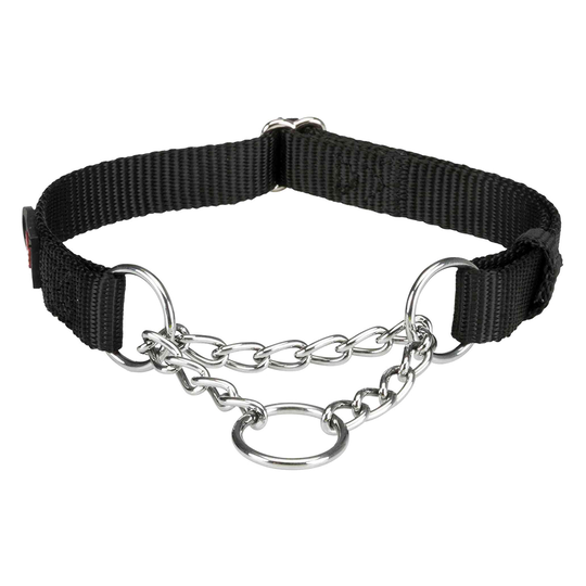 Trixie Premium Pull Stop halsband, svart - Stl. S-M: 30-40 cm halsomfång, B 15 mm