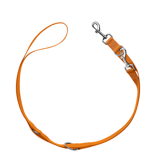 HUNTER set: halsband London + koppel London, orange - Vario Basic stl. M + koppel 200 cm / 10 mm