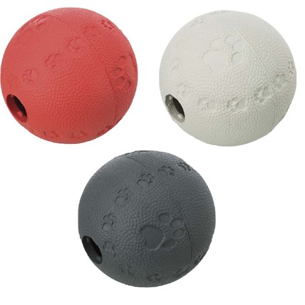 Hundleksak Snackboll i naturgummi, röd