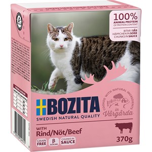 Kattmat Bozita bitar i sås med nötkött, 370 g