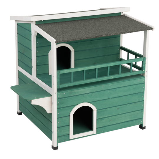 Sunroof katthus - L 91,5 x B 71 x H 82 cm - grön / vit