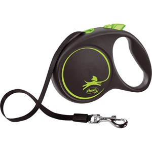 Koppel Flexi Black Design med Band L 5 m Grön